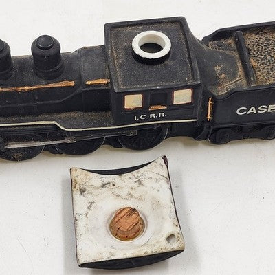 Ezra Brooks Decanter Casey Jones 382 Train Steam Engine & Coal Car 1980 Damage
