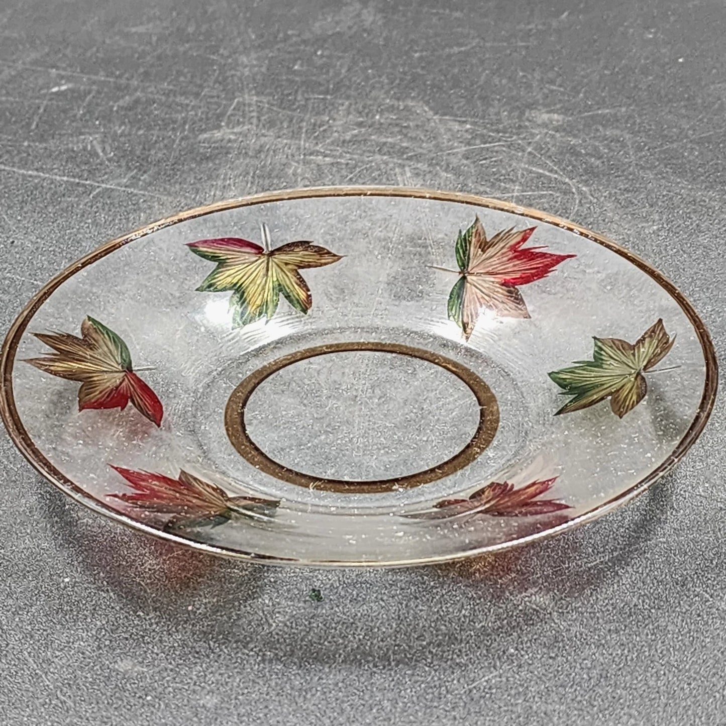 Yankee Candle Shade & Underplate Large Jar Brown Crackle Glass Autumn Leaves