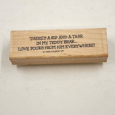 4 Wood Rubber Stamps Moral Support & Bear Theme by Stampin' Up! 1999