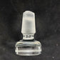 Pressed Glass Round Cruet Square Stopper Loop Handle Short Spout Vintage 5¼" H