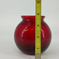 Anchor Hocking Royal Ruby Red Ivy Ball Vase 4" Round Solid Glass Decor Vtg USA