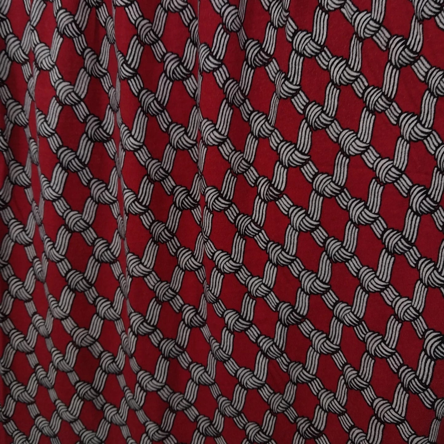 Talbots Petites Red Geometric Boat Neck Blouse Womens SP Top