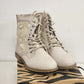 Anna Clayton Ankle Boots Beige Crochet Lace Up Zip Back Women’s 8 with Box