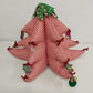 Large Fat Fabric Stuffed Christmas Tree Handmade Red Gingham Body Green Top Bows