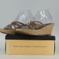 Montego Bay Club Wedge Sandals Brown Espadrille Platform Women's 7.5 Casual