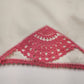 Queen Size Linen Bed Pillow Cases Hand Crocheted Pink Turn of the Century 32.5"