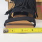 Bella Marie Tevo 2 Gladiator Sandals Womens 8 Black Fringe Studded