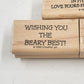 4 Wood Rubber Stamps Moral Support & Bear Theme by Stampin' Up! 1999