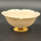 Lenox USA Trinket Dish Cabbage Leaf Footed 4.5" Bowl Cream with Gold Base