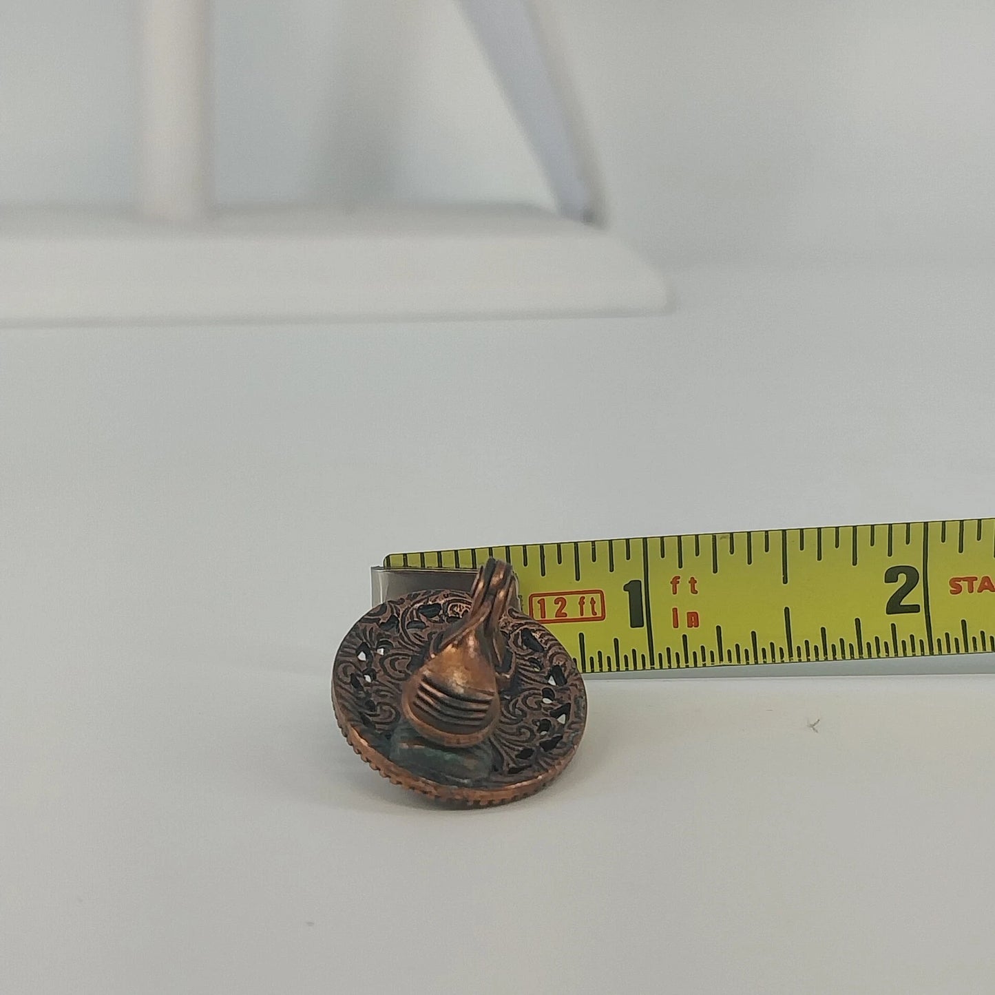 Vintage Root Beer Rhinestone Clip On Earrings Bronze Filigree