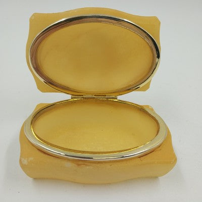 Genuine Alabaster Trinket Jewelry Box Hinged Lid 4" Hand Craft Italy George Good
