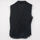 David N Women's Black 100% Linen Sleeveless Wrap Blouse Collared V-Neck Top M