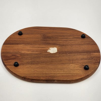 Teakwood Cheese Board Tray Marble Slab & Glass Dome Dolphin