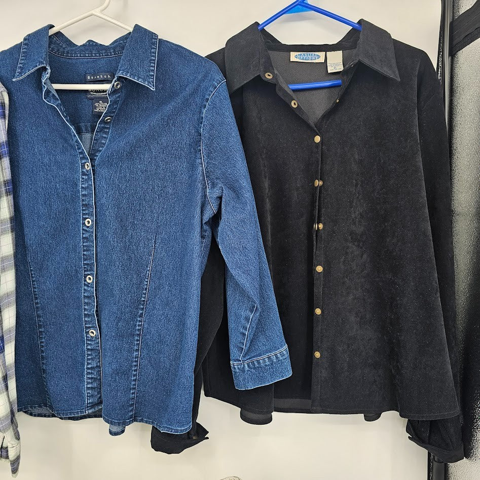 Women’s Tops & Jackets Lot Size XL 5 Pc Merona Dress Barn Sonoma Denim Frost Casual