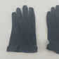 Women's Navy Blue Cotton Blend Gloves Scalloped Cuffs Dress Formal One Size Vtg