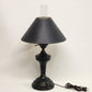 Toleware Table Lamp Black Gold Metal MCM Hurricane Globe Black Metal Cone Shade