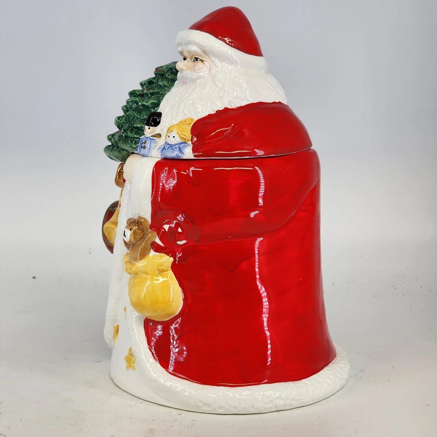 Cook’s Bazaar Santa Cookie Jar Ceramic Christmas Holiday Taiwan Storage Vintage