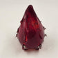 Pier 1 Glass Christmas Tree Figurine 8" Cranberry Red Tapered Cased Style