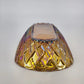 Amber Iridescent Carnival Glass Oval Serving Bowl Scalloped 10.5