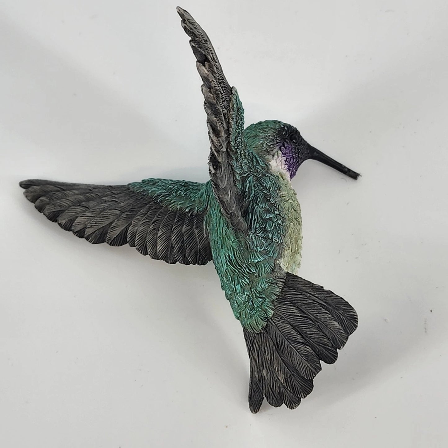 Ruby-Throated Hummingbird Figurine Hand-Painted Male Hovering 3.5" No Stand