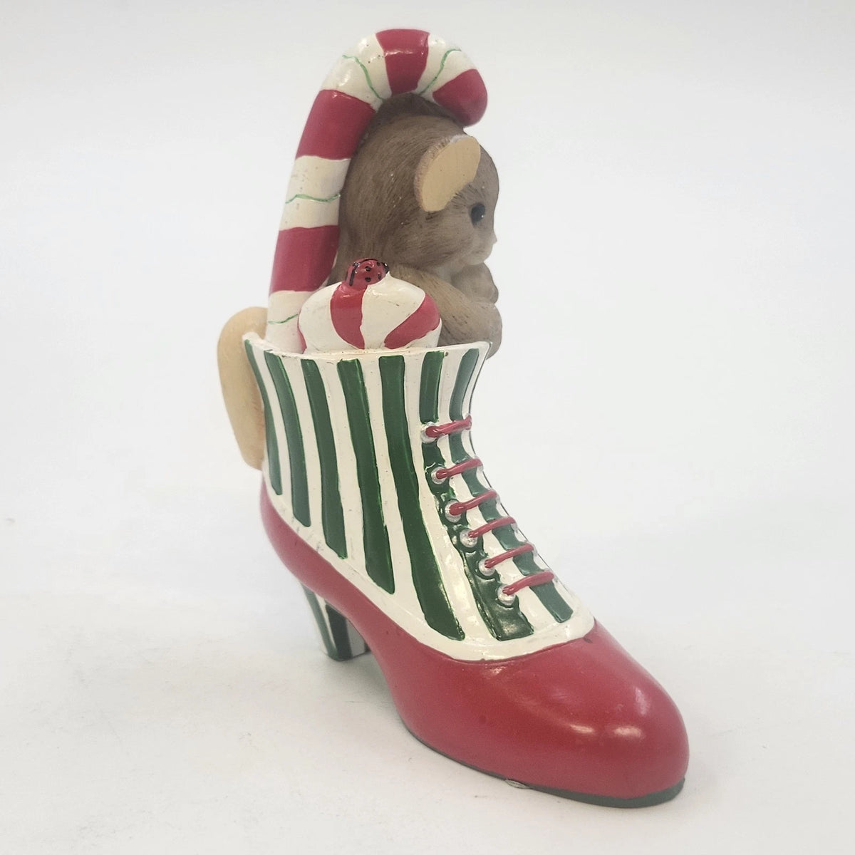 Enesco Charming Tails You're A Sweet Sole Mouse Christmas Shoe Candy Cane China