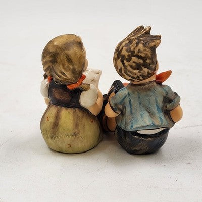 Goebel Hummel Figurines 389 Girl with Sheet Music & 390 Boy With Accordion Vtg