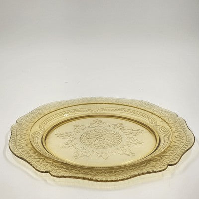 Federal Amber Yellow Depression Glass Patrician Spoke Dinner Plate 11" 1930s VTG