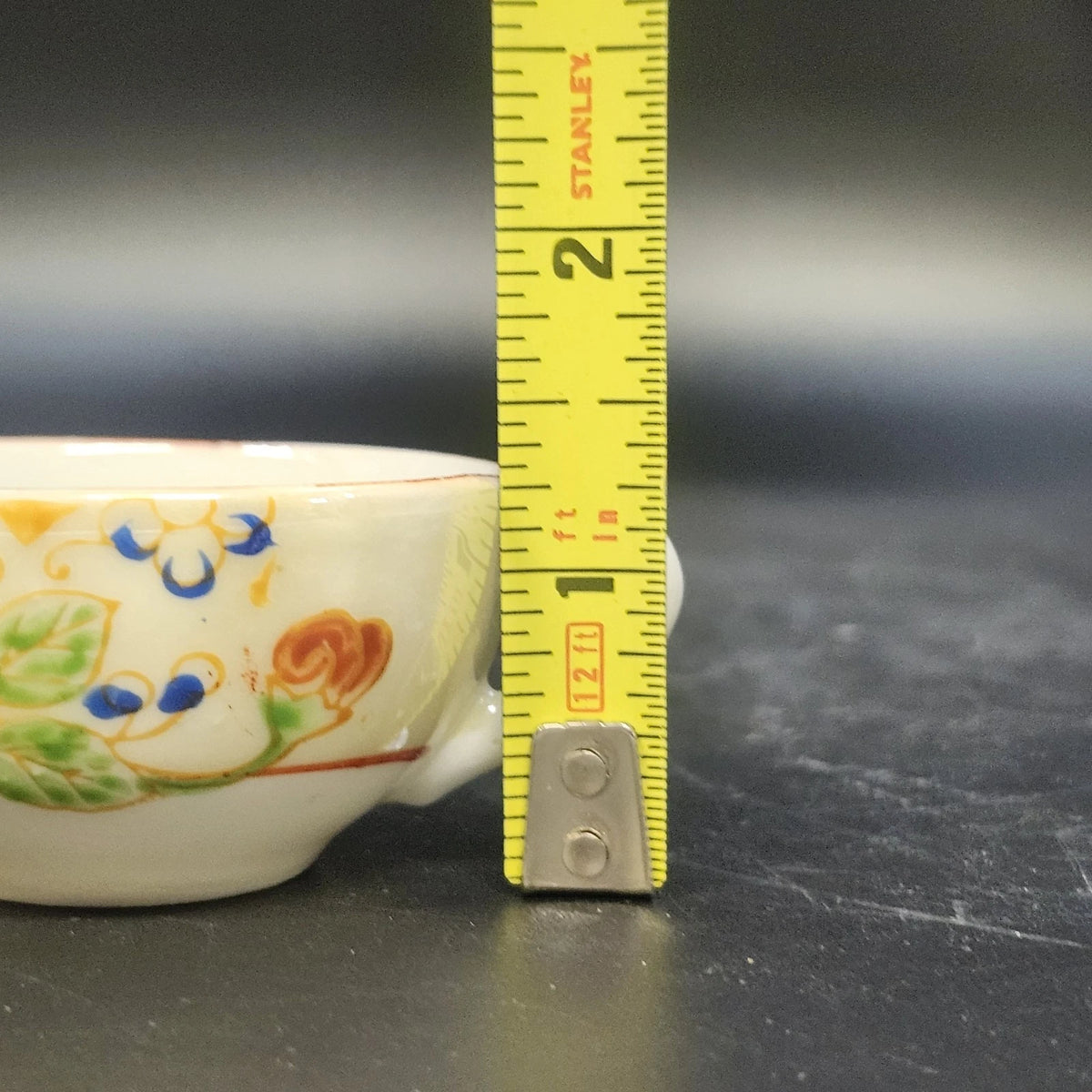 Floral Demitasse Tea Coffee Cups 2.5"d Set of 4 Porcelain Handle Japan Vintage