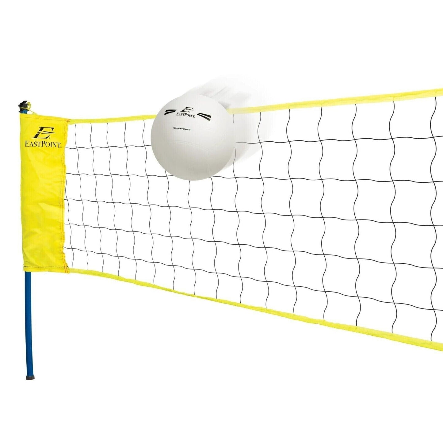 Easy Setup Volleyball Set by EastPoint Sports 30' x 7' Net Poles Ball Pump Bag