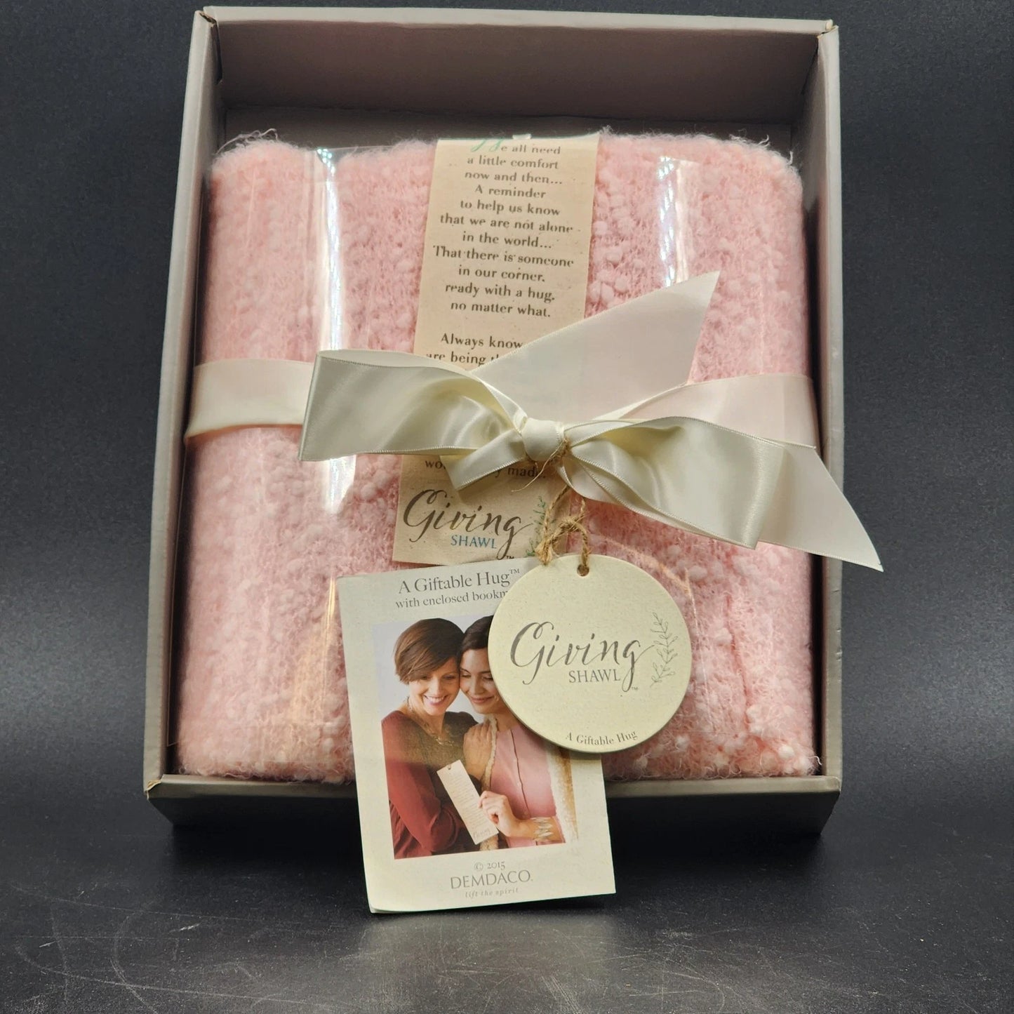Demdaco Taupe Giving Shawl Style 1004140003 Gift Boxed Lift The Spirit NIB China