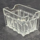 Libbey Sweetener Sugar Packet Holder Ribbed Glass Vintage Clear Caddy 3.5"x2.75"