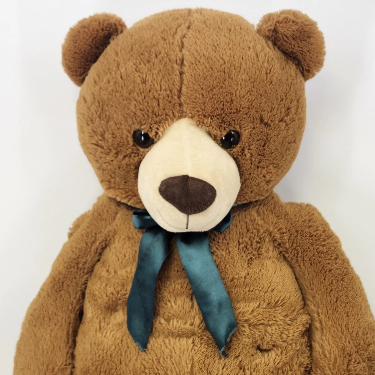 Toys R Us Jumbo Teddy Bear 43" Golden Brown Plush Green Satin Bow 2015 Polyester