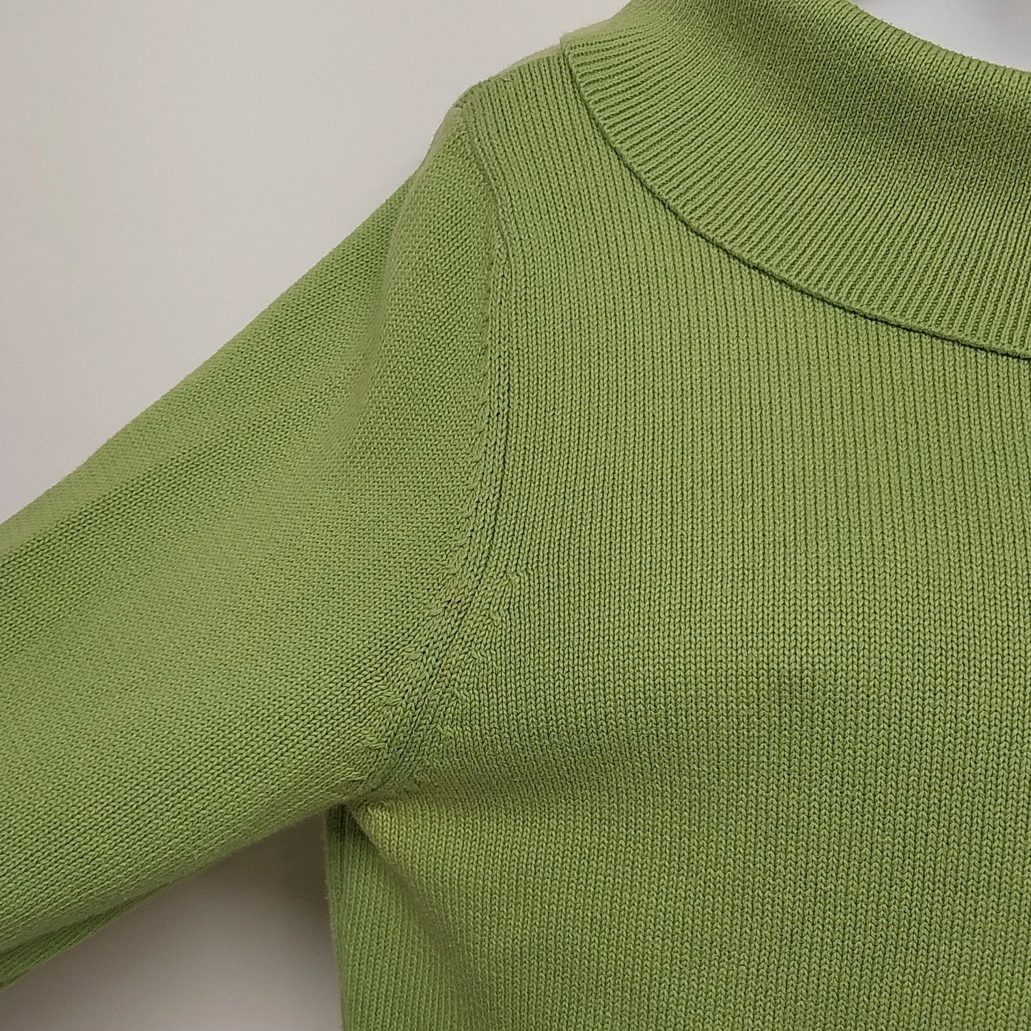 Raffaello Sport Women's Cotton Cowl Neck Lime Green Pullover Sweater Size L
