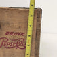 Vintage Pepsi Cola Wooden Soda Crate Bottle Carrier Rustic Decor