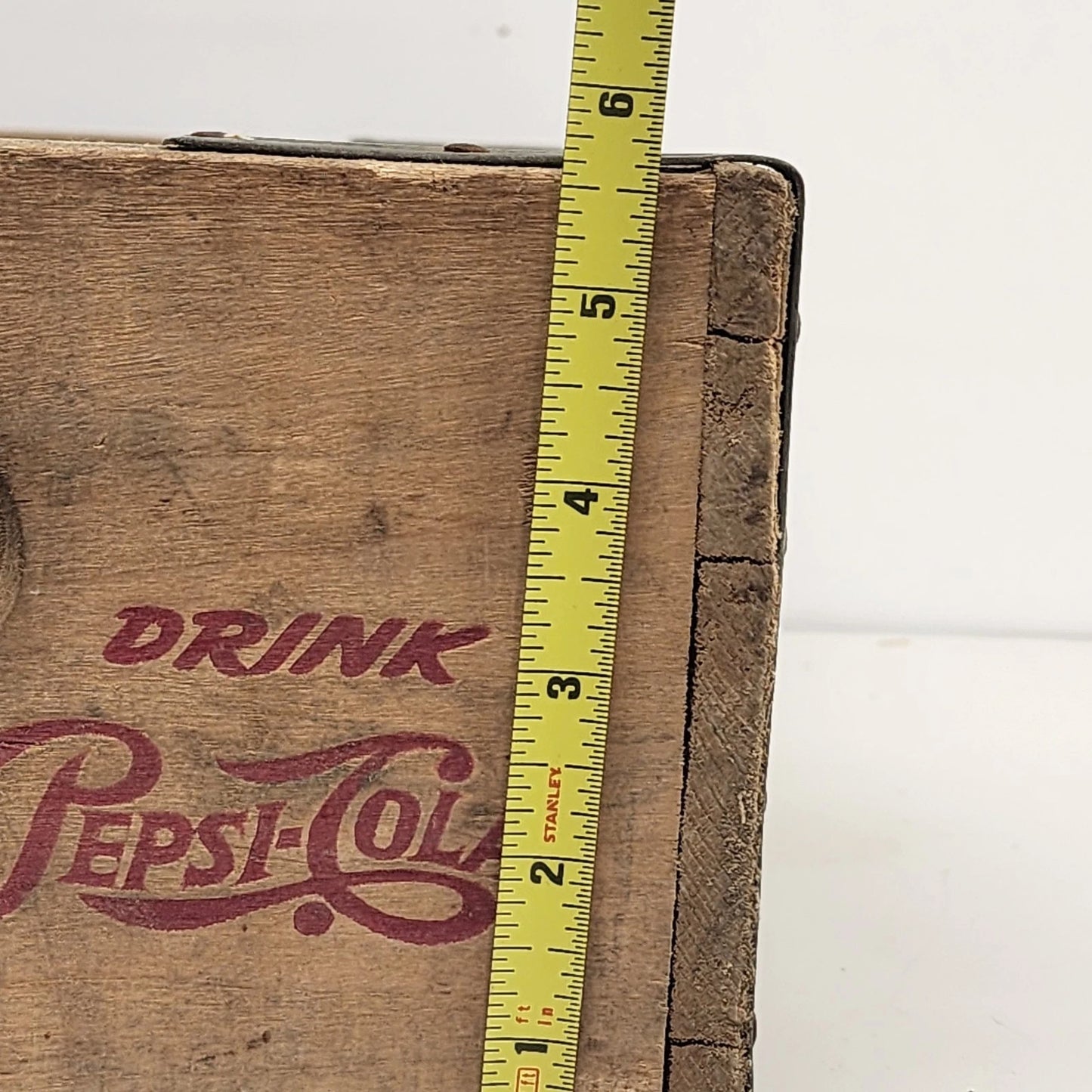 Vintage Pepsi Cola Wooden Soda Crate Bottle Carrier Rustic Decor