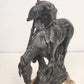 Cast Metal Statue End of the Trail Native American on Sandstone Base 13" Vintage