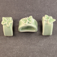 3 Thai Celadon Ceramic Green Butterfly Pattern Vintage Oval Napkin Rings