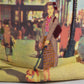 Artisan Canvas and Leather Tote Bag Lady on Boardwalk Graphic Art Purse Unique