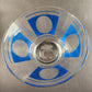 Hazel Atlas 2pc Chip and Dip Glass Bowl Set Blue Gold Grapes Wheat Pattern Faded