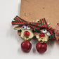 2 Pair Christmas Clip-On Earrings Gold Tone Christmas Tree & Reindeer 1.5" Long