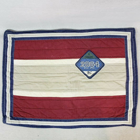 Pottery Barn Kids Boys Club Quilted Standard Pillow Sham Tie Back Cotton 2064