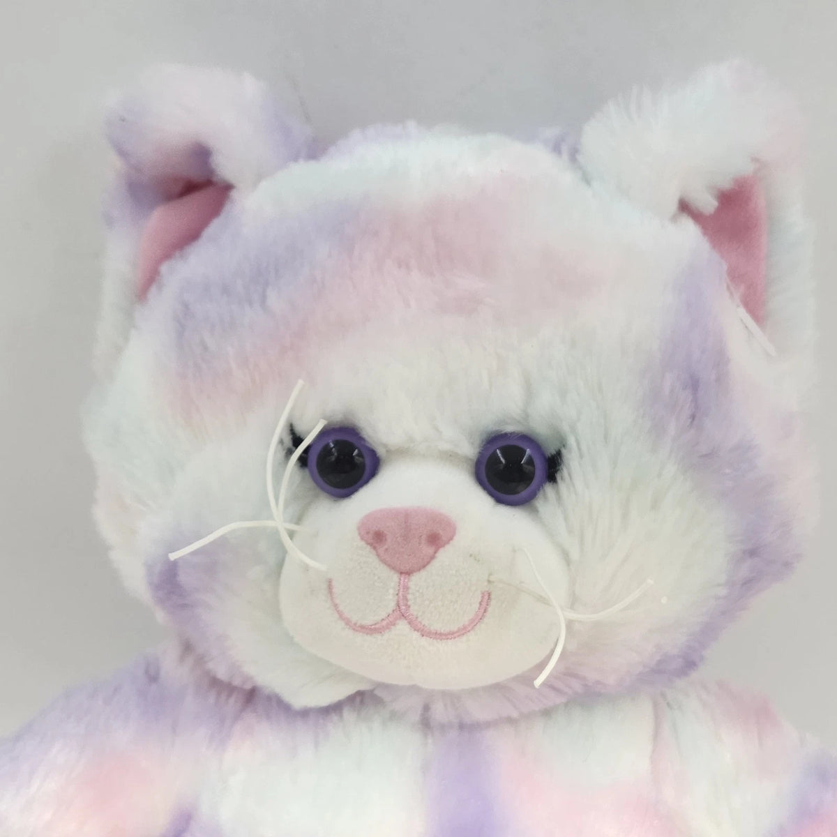 Build-A-Bear Pastel Swirl Kitty Cat Plush 15" Pink Purple Blue Stuffed Animal