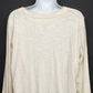 Sonoma Goods For Life XL Cream Long Sleeve Tee Lace Flower Pearl Bead Detail 24"