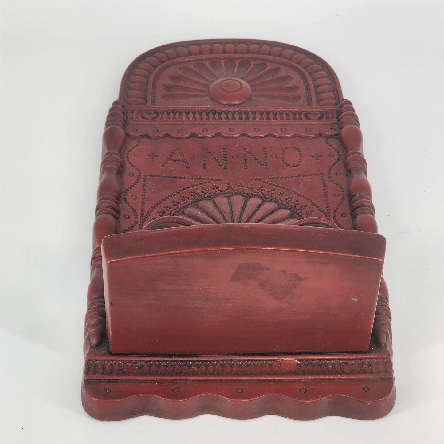 French Gilt Torchere Wall Sconce 2-Light Red Molded Metal Candelabra Anno 1698