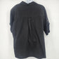 White Stag Women XL 16-18 Black Cotton Stretch Button Front Roll Tab Sleeve Top