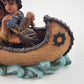 Native American Indian Kids In Canoe on the Water with Paddle Figurine Set 6.75"