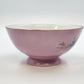 Pink Porcelain Footed Bowl Birds Nest Blue Flowers Gold Trim 6.25" Kitchen