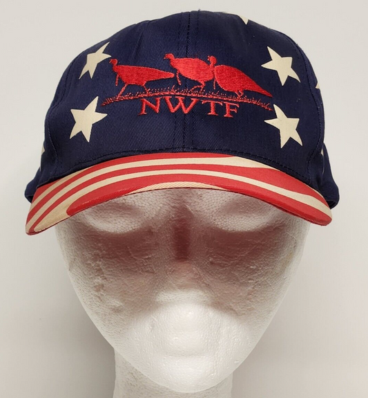 NWTF Red White and Blue Hunting Hat Snapback Adjustment American Flag and Stars