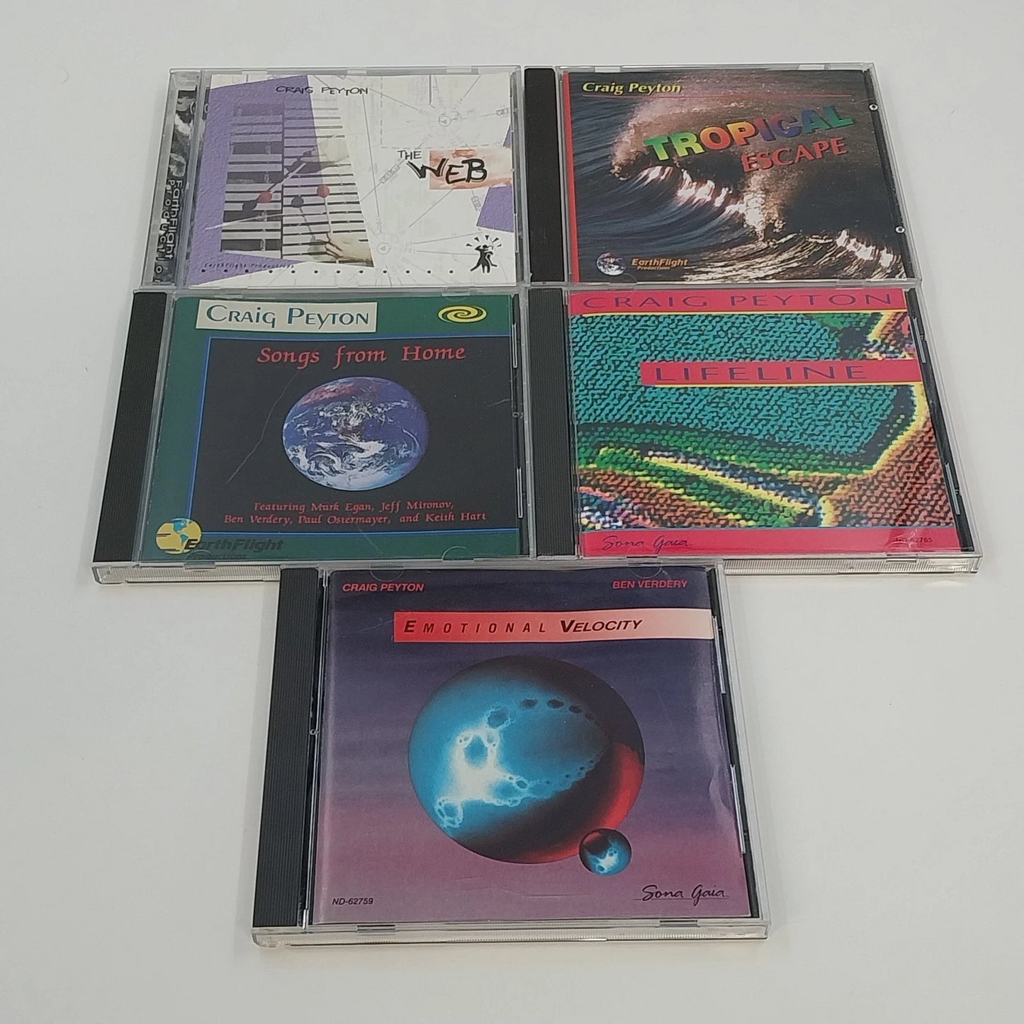 Craig Peyton 5 CD Emotional Velocity Lifeline Song From Home Web Tropical Escape
