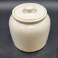 Treasure Craft All White Cookie Jar Ginger Jar Shaped 8.25" x 8.5" w Lid Mexico